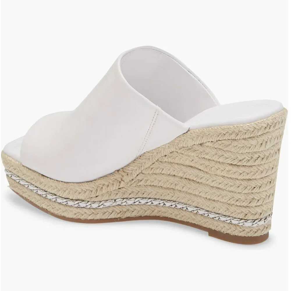 Karl Lagerfeld Paris Espadrille Wedge Sandal in White Size 8.5